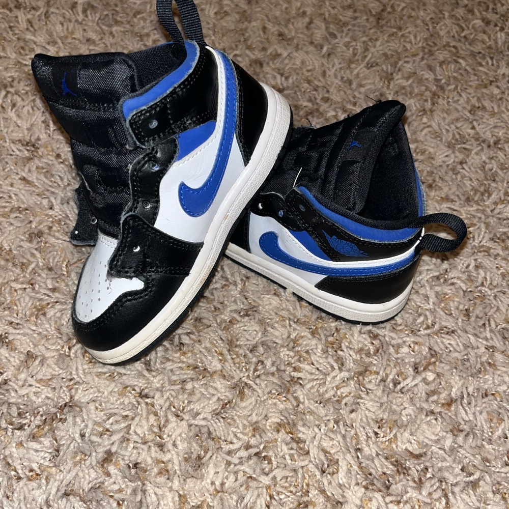 Nike Black and Blue High-Top Sneakers